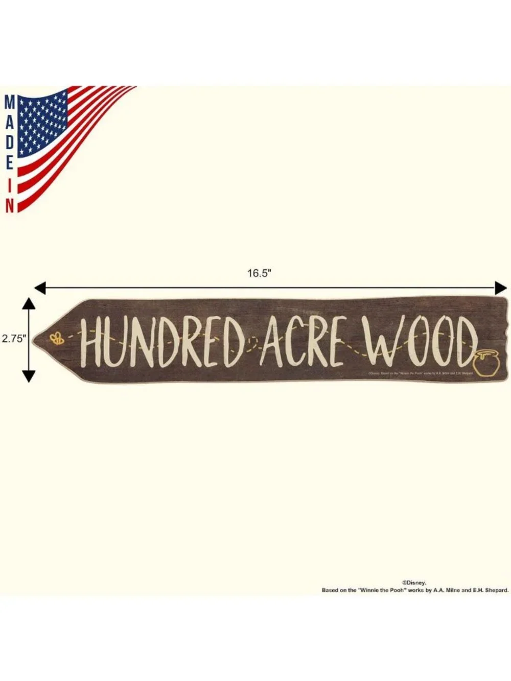Cute Winnie the Pooh Wall Decor | Classic Hundred Acre Wood Arrow Art for